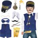 Kyson Train Conductor Costume 21Pcs Express Engineer Costume Accessories for Halloween Christmas Career Day