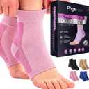 Compression Socks 20-30mmHg for Plantar Fasciitis, Achilles Tendonitis Relief - Ankle Compression Sleeve for Heel Spurs, Foot Swelling & Fatigue - Arch Support Brace for Everyday Use (1 Pair) (Medium, Pink)