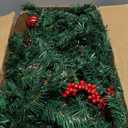 MorTime 9 FT LED Christmas Garland with Pinecones Red Berries Bows Christmas Balls Candies, Multi-Function Christmas Garland with 50 Warm White LED Lights, 180 Branch Tips