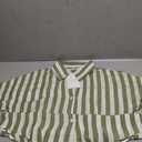Summer Tops for Women Striped Button Down Shirts Collar Guaze Shirt Trendy Vacation Work Linen Blouse (M)