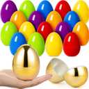 V-Opitos Plastic Easter Eggs, 2.4'' Bulk 42 PCS Easter Eggs with 8 Golden Eggs, Hinged Empty Fillable Eggs for Easter Egg Hunt, Basket Stuffers Fillers, Easter Party Favor for Kids