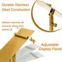 Hacaroa 2 Pack Shoe Display Stand Stainless Steel, Gold Shoe Riser Adjustable Height, Metal High Heel Sandal Display Rack Holder for Home Closet, Boutique, Store