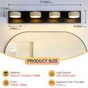27.6" Natural Travertine Vanity Light, 4 Lights 360° Rotatable Stone Shade
Wabi Sabi Vanity Lights Fixture with Stone Lampshade & Black Metal Base, Ideal for Bathroom Bedroom Living Room, 4 Lights