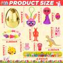 [ 6 Surprise Gold Eggs ] 100 Pack Prefilled Easter Eggs with Assorted Toys Inside, Truly Pre Filled Plastic Easter Egg Filles Fidget Toys Easter Hunt, Basket Stuffers Party Favors for Kids Boys Girls