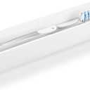 Linkidea Toothbrush Holder with Diatomite Drying Stone, Acrylic Bathroom Drawer Organizer with Draining Hole for Tooth Brush, Compatible with Colgate Extra Clean, Oral-B CrossAction (White)