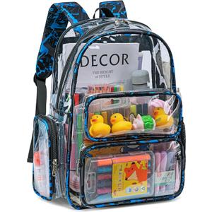 CAMTOP Clear Backpack Heavy Duty Transparent Bag See Through BookBag for Student School Work Festival Sport Travel