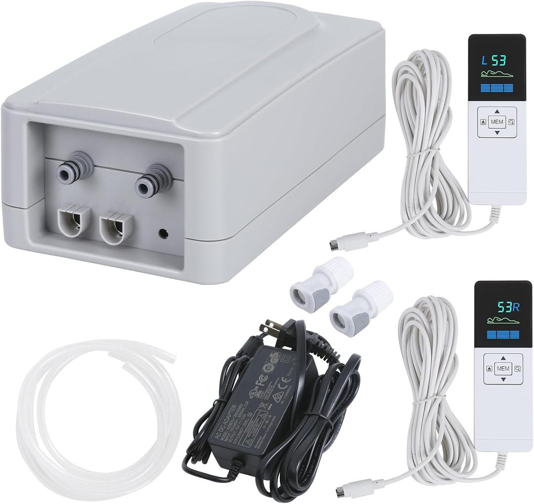 Air Pump Compatible with Select Comfort or Sleep Number Replacement Mattress Pump with 2 Wired Remote Controls, 2-Channel Beds Air Mattress Dual Pump - Fit Any Size Mattress - 10 Years Support