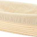 11.8 inch Oval Long Banneton Brotform Bread Dough Proofing Rising Rattan Basket & Liner
