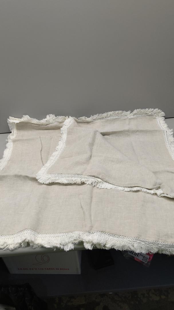 Simple&Opulence 100% Linen Euro Sham Covers with Ruffle, 2Pcs Pillow Covers 26x26 Inches, Euro Pillow Shams for Bed Couch French Home Decor Luxury and Breathable Square Pillow Cases, White