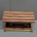 Wooden Bird Feeder for Outdoors Hanging Mount Large Capacity, Pine Garden Roof Feeder with 2 Suet Cages, Cardinal Bluebird Birdfeeder for Garden Decoration Yard, Weatherproof Durable