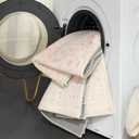 Washable Area Rug for Living Room - Stain Resistant Urtla Thin Rugs with Non Slip Rubber Backing - Indoor Floor Carpet for Dining Room Home Office Dorm (Pink/White, 2x3 Feet)