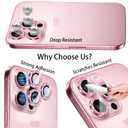 YWLOPT Compatible for iPhone 12 Pro Max Camera Lens Protector, (3+1 Pack) - Bling Sparkling Glitter, Anti-Scratch Camera Cover with 9H Tempered Glass, Case Friendly, (Pink)