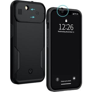 Spy-Fy iPhone 14 Plus Case with Camera Covers Front and Rear | Protect Your iPhone and Privacy | 6-Foot Drop Proof | 6,7 Inch | Camera Protection by Valenta