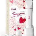 Electric Razor for Women Men - Wet Dry Shave, Waterproof Bikini Trimmer, Pubic Hair Removal Shaver with Hypoallergenic Ceramic Blades, Facial & Body Groomer, USB Recharge, Birthday Gifts - White