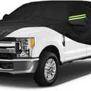 Waterproof Car Cover for Fo-rd F250 F350 Raptor Pickup Truck Super Crew Cab 5FT-8FT Long Bed Truck Cover, All Weather 210T Windproof Car Covers with Door Zipper for Sun Rain Snow UV Protection