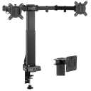TOPSKY Adjustable Electric Monitor Desk Mount Fits Up to Dual 32 Inches 19.8lbs or Single 49 Inches 33lbs Computer Screens, Adjustable Swivel, Tilt, Rotate, VESA 75x75mm or 100x100mm MMT00.01 (Black)