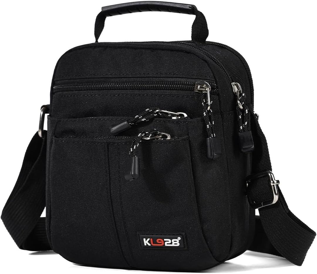 KL928 Men's Messenger Bag - Crossbody Shoulder Bags Travel Bag Man Purse Casual Sling Pack for Work Business (1893-small-black)