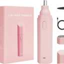 2-in-1 Nose Hair Trimmer for Women and Men, USB Rechargeable Remover, Painless Facial Hair Removal, Professional Eyebrow Razor, Body Shaver, Ear Trimmer, Portable Epilator, Dual Edge Blades, Pink