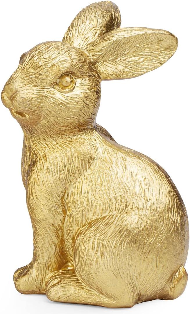 MAIBAOTA Large Gold Bunny Easter Decoration for Home Spring Decoration for Home Table Decor Rabbit Figurines (4.3*2.9*2.1 inches)