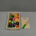 Wooden Play Food Sets for Kids Kitchen Fake Food Cutting Fruit and Vegetables Pretend Play Toddler Toys Food Montessori Toys for 3 4 5 6 7 Years Old Gifts for Boys and Girls