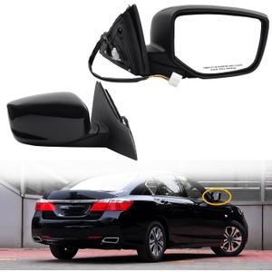 Dasbecan Passenger Side Mirror Compatible with 2013-2017 Honda Accord With Power Glass Replaces# 76208T2FA11 HO1321272 Outer Right Rearview Mirror Black Color (3Pins)