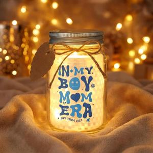 Qunclay Boy Son New Mom Gifts for New Mom Mason Jar Night Light for Birthday Mothers Day Gifts from Son for First Mothers Day, Pregnant Mama, Mommy to Be, Baby Shower
