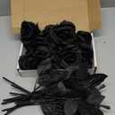 Felice Arts 12 Pack Black Roses Artificial Flowers with Black Stems Silk Roses Fake Flowers Bouquet for Halloween Centerpiece Table Vase Home Inddor Kitchen Party DIY Decor