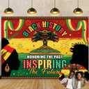 Black History Month Banner Backdrop 6x4FT Black History Honoring The Past Inspiring The Future Background African American Heritage Festival Wall Decorations Supplies (6x4FT: 72x48 inch)