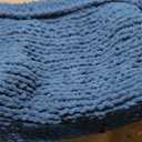 WESHIONGOO Chunky Knit Blanket Throw 40"*40" Knitted Throw Blankets for Couch Bed Fluffy Soft Blanket with Jumbo Chenille Yarn Thick 100% Handmade(Navy Blue), 40"x40"