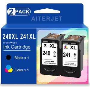 240 241 Ink Remanufactured Ink Cartridge Replacement for Canon 240 240XL 241 241XL to use with Pixma MG3620 MG3520 MX472 TS5120 MX452 MX432 MX532 MG3220 Printer (Black & Color XL Combo Pack)