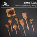 FJNATINH 7-Piece Nonstick Wooden Cooking Utensils Set, Natural and Healthy Kitchen Utensils7 Pcs