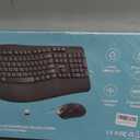 Wireless Keyboard and Mouse Combo,2.4G Full Size Wave Keys Ergonomic Keyboard with Wrist Rest for Natural Typing, 3 DPI Adjustable Ergonomic Silent Mouse for Computer/Laptop/Windows/Mac (Black)