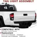 Tail Lights Assembly Compatible with 2016-2023 Tacoma Black, Rear Light Taillights Replacement # 8156004200 TO2800201 8155004200 TO2801201, 1 Pcs