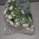 Peonies Artificial Flowers, Small Silk Flowers for Home Decor Indoor Fake Bouquet Faux Floral Arrangements Dining Table Centerpieces for Kitchen Party Decor White