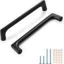 10 Pack Matte Black Cabinet Handles for Drawers and Doors,5 Inch(128mm) Hole Centers Kitchen Cabinet & Closet Door Pulls,Solid Furniture Hardware Pulls
