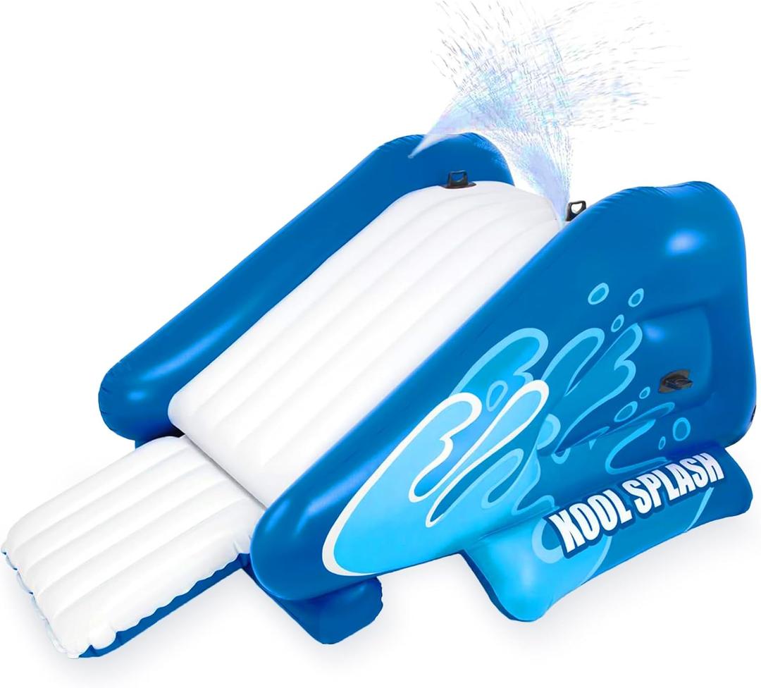 INTEX 58849EP Kool Splash Inflatable Water Slide Swimming Pool Play Center with Built in Sprayers for Kids and Adults, Ages 6 and Up, Blue