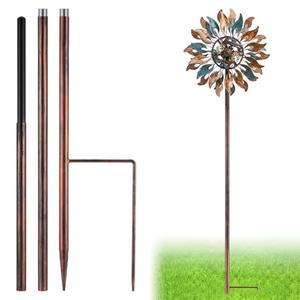 LEIFIDE Copper Color 72" h Replacement Pole for Large Wind Spinner, Windmill Replacement Parts, Three-Part Composition, 22mm Thicker Tube, Easy Assembly for Large Metal Wind Spinner