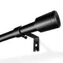 5/8” Diameter Curtain Rods 30-90 Inch, for 30-84 Inch Windows, Adjustable Splicing Black Curtain Rods for Windows with Brackets, Window Rod Long Small Curtains Rod