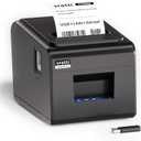 vretti Thermal Receipt Printer, 3'1/8 80mm Direct Thermal Printer with USB Serial LAN Port - Kitchen POS Printer ESC/POS Command Support Cash Drawer