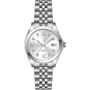 Women's Bracelet Watch Stainless Steel Quartz Watch Luminous Waterproof Watch Business Watches for Women (white)