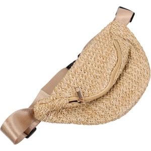 PRETYZOOM 1pc Chest Bag Waist Pouch Cross- Body Pouch Imitation Straw Woven Waist Bag (Light Brown)