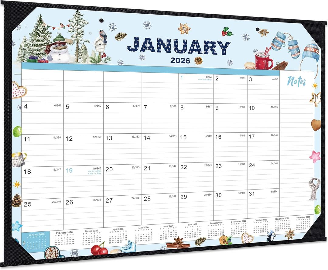 2026 Desk Calendar - Large Desk Calendar 2026, Jan.2026 - Dec.2026, 22" x 17", 12 Months Desktop Calendar 2026 with Corner Protectors, Desk Pad, Large Ruled Blocks - 12 Different Themes