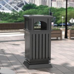 BEAMNOVA Trash Can Outdoor Top Tray Matte Black Stainless Steel Commercial Garbage Enclosure with Locking Lid Heavy Duty Industrial Yard Garage Waste Container, 35.5 * 15.8 * 15.8 in BEAMNOVA Trash Can Outdoor Top Tray Matte Black Stainless Steel Commercial Garbage Enclosure with Locking Lid Heavy Duty Industrial Yard Garage Waste Container, 35.5 * 15.8 * 15.8 in