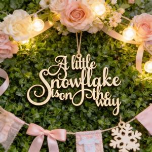 Wooden Sign Decor, A Little Snowflake is on The Way, Natural Wood,Nursery Announcement, Gender Reveal parties,Winter Wonderland Theme Baby Shower,for Babys photo studio photography/wall decors