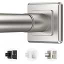 Haryaers Brushed Nickel Shower Curtain Rod,Spring Tension Curtain Rod 30-64”,No Drill or Screw Installation Shower Rod for Bathroom, Closet, Kitchen with Brackets