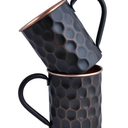 STAGLIFE 20 Oz Honeycomb Black Matte Moscow Mule Mugs Pure Copper Cups for Drinking Water Gifts for Him Her on Anniversary Genuine Copper Mugs for Moscow Mules Real Solid Tankard Mug Cup Set of 2