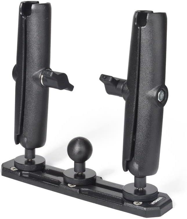 Universal 25mm (1 Inch) Ball Mount Base with Two Double Socket Arms and Screws Compatible with RAM Mounts B Size 1" Ball Components Fits Industry All Standard 1" Ball Adapters