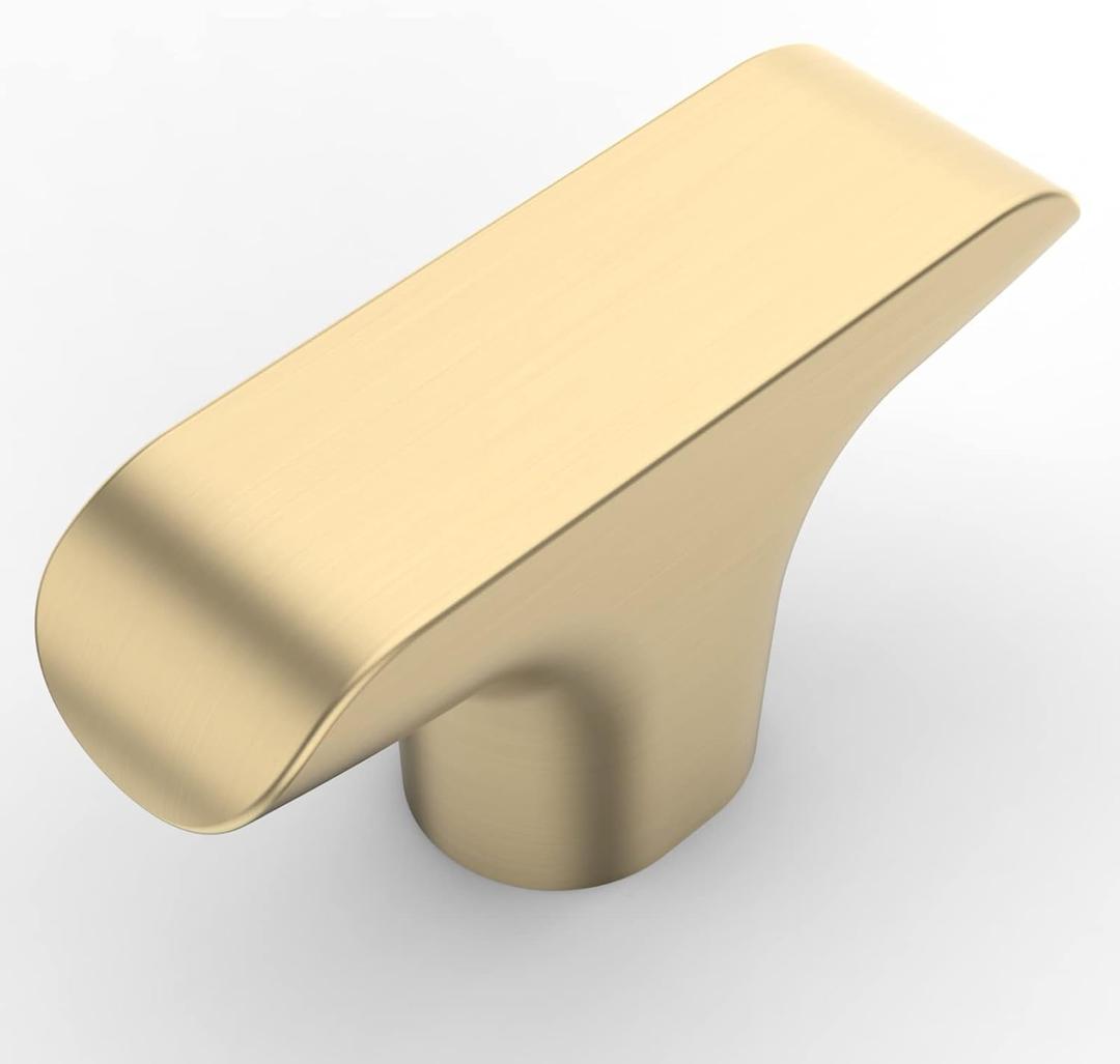 Amerdeco 10 Pack Brushed Brass Cabinet Knobs & Pulls - 2 Inch(50MM), Kitchen & Bathroom Cabinets & Dressers
