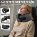 SZXYX Travel Pillows for Airplanes, 100% Pure Memory Foam Neck Pillow for Airplanes, Comfortable Breathable Cover, 360 Support Stowable Pillows for Sleeping, Car, Airport Travel Essentials Black