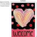 Valentines Day Love Heart Garden Flag 12x18 Inch Double Sided Outside, Polka Dots Welcome Yard Outdoor Flag Holiday Yard Decoration Party Decorations Garden Flags Welcome Holiday Yard Outdoor Flag